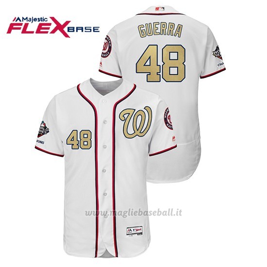 Maglia Baseball Uomo Washington Nationals 48 Javy Guerra 2019 Gold Program Flex Base Bianco